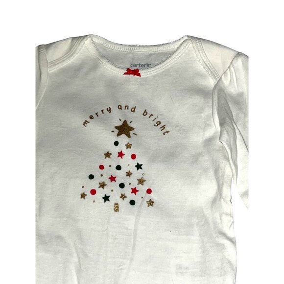 Carters Jumping Beans Baby Girls 18M Long Sleeve Christmas Bodysuit Set - Picture 5 of 9